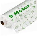 OFIXO 9 Meters Food Wrapping Paper Roll - Premium Non-Stick Butter Wrapping Paper. Food Wrapping Paper, Re-heatable Non Stick Paper, Oven Safe Parchment Paper