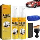 Zelbuck Multipurpose Foam Cleaner Spray | Car Magic Foam Cleaner | Foam Cleaner for Car | Leather Cleaner for Car Interior with Small Brushes | for Car House and Kitchen | 100ml/3.38fl.oz (2pcs)