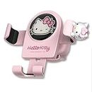 TUINS Cute Cell Phone Holder for Car,Pink Hello Kitty Phone Mount for Car Air Vent Clip,Cute Cat Car Decor Accessories for Women Girls