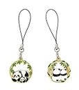 KIPZO® Pack of 2 Cute panda pair pendant phone charms aesthetic for girls women backpack hanging keychain key ring gold accessories necklace bracelet lobster clasp thread Ornament decor Smart combo
