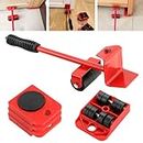 FLK Tech Furniture Lifter and 4 Packs 3.9"x3.15" Furniture Slides Kit Heavy Furniture Roller Move Tools Max Up for 150KGS/330 LBS 360 Degree Rotatable Pads