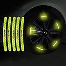 Favoto 80pcs 3D Reflective Wheel Tire Rim Reflective Strip Tape Sticker Safety for Car Motorcycle Bike Bicycle Waning Sagefty Sticker Decal Decoration Automotive Exterior Accessories Light (80 PCS)