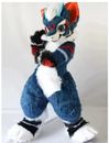 Disfraces de mascota para adultos fursuit zorro mascota traje oso azul felpa largo