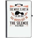 UDNAG Ruled Notebook Diary 'Piano | The music is not in the notes, but in the silence in between', [A5 80Pages 80GSM]