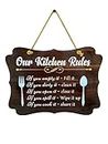 Walleaf™ Kitchen Rules wooden Wall Hanging | Kitchen Quotes | Home Decor | Gifts