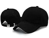 SELLORIA Brand A- Adjustable Cap Black Plain Cap Unisex Cap Quick Drying Sun Hat for Summers Activites Sports Baseball Hat for Men Pack of 1