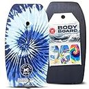 Back Bay Play 26" to 41" Body Boards - Lightweight EPS Core Boogie Boards for Beach - Bodyboard, Boogie Board for Beach Kids with Wrist Leash Surfing for Kids Age 5 and Up & Adults
