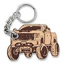 ForLeatherMore 4x4 Agressive Mod Truck Genuine leather keychain Off Road Lifted Pickup Mud bogging Leather Key holder, Tangmc, One size