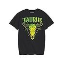 STYLECAT Forever Zodiac Sign - Taurus - Printed Cotton Round Neck T-Shirt | Graphic Printing (Color - Black) | Designer t Shirts Men (Size - M)