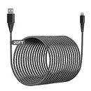 iPhone Charger 20FT/6M [Apple MFi Certified] Lightning Cable Extra Long iPhone Charging Cord Nylon Braided Fast Apple Charger Cable 2.4A for iPhone 12 11 Pro X XS Max XR/8 Plus/7 Plus/6/6s Plus Black