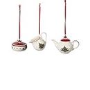 Villeroy & Boch Toy's Delight Decoration Ornamenti Set da Caffè 2 Pezzi, Bianco/Rosso, 6.3 cm