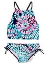 Kanu Surf Girls' Daisy UPF 50+ Beach Sport Halter Tankini 2-Piece Swimsuit, Daisy Navy, 10