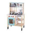 TOOKYLAND Wooden Kitchen Toddler Kitchen Playset with Real Light & Sound, Kids Play Kitchen with Removable Sink, Microwave, Range Hood, Stove, Oven, Toy Kitchen Sets for Girls Boys Gift Age 3