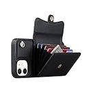 GoshukunTech for iPhone 11 Case,Wallet Case Card Holders for iPhone 11,PU Leather Card Slots Case Cover Kickstand Feature with Strap Wrist & Lanyard [Black]