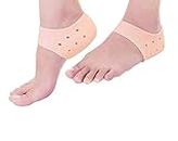 QUGAQULI Heel Pad FOr Heel Pain Silicone Heel Protectors, Gel Heel Cups for Heel Pain, Breathable Heel Cushions for Back of Heel, Plantar Fasciitis Relief for Men and Women, Blister Prevention for All Shoes (Hlaf Heel Silicon)