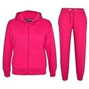 A2Z 4 Kids Plain Tracksuit Hoodie with Joggers - Plain Tracksuit Pink 7-8