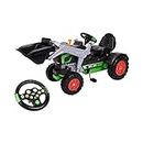 BIG Spielwarenfabrik 800056513 Big Jim-Turbo Vehicle Green Pedal Tractor for Boys and Girls from 3 Years-Children's Car with Sound Steering Wheel-Made in Germany