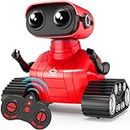 Playsheek Robot Toys Remote Control Robot Toy Rechargeable Emo Robot with Auto-Demonstration Kids Robot RC Robot for Kids Smart Robot Gift for Children Age 3 Years and Up Red
