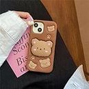 Case Creation for iPhone 11 Teddy Bear 3D Cartoon Case,Full Protective Cotton Bear Love Graphic Animal Back Case with Holder Cute Soft Silicone Stylish Fashion Fun Aesthetic Cover for Apple iPhone 11