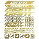 (New) Kit For GIANT Vinyl Die-Cut Decals Stickers Sheet Bike Frame Bicycle Cycle Cycling MTB BMX Road Styling Decorative Accessories Stickers Set (Brushed Gold)