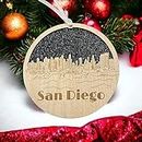 San Diego Ornament Wooden Souvenir Christmas Tree Decoration with City of San Diego CA Gift