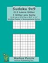 Sudoku 9x9 - 212 leere Gitter: 2 Gitter pro Seite; 21,6 cm x 27,9 cm; 8,5" x 11"; Weißes Papier; Seitenzahlen; Su Doku; Nanpure; 9 x 9 Rätseltafel