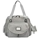 BÉABA - Genève II - Baby Changing Bag - Diaper Bag for Babies and Newborn - Large capacity - Baby Changing Mat - Isothermal lunch pouch - Buggy attachment system - Grey/Corail