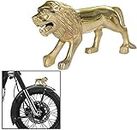 Graceride Brass Standing Lion Bike Front Fender Decorative Universal for Bullet All Bikes