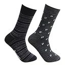 Bonjour Men's Premium Woolen Crew Socks - Pack Of 2, Multicolour, Free Size (BRO21920)