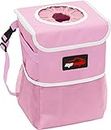 EPAuto Car Trash Can with Lid and Storage Pockets, Pink