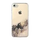 SATURCASE Case for Apple iPhone 7 8 SE 2020, Beautiful Embossed Marble Pattern Transparent Ultra Thin Soft TPU Gel Silicone Protective Back Cover for Apple iPhone 7 8 SE 2020 (MU-6)