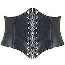 HANERDUN Lace-up Waspie Corset Belts for Women Elastic Waist Belt Tied Retro Wide Belt