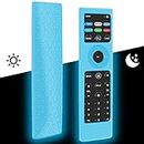 Protective Case Cover Holder for Vizio XRT140 Smart Remote Controller,Silicone Case Skin[Extra Thicken] for XRT140 Watchfree QLED HD 4k UHD HDR Remote,Vizio Remote Battery Back Bumper Covers-Glowblue