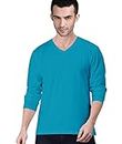 TVP Fashions Premium Plain Men V Neck Full Sleeves Festive,Offer,Discount,Sale,Limited Edition, Trendy, Trending Tees and Tshirts. (Turquoise_Small)