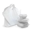 500 White Take Out Bags /w Wave Top Handle 19 x 18 + 9.5 Bg