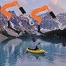 2 Pcs Kayak Paddle Leash, kayak accessories inflatable kayak Elastic Canoe Paddle Rope Straps Safety Kayak Paddle Lanyard Cord with Adjustable Belt Buckle and Metal Hook