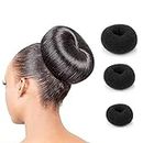 Confidence Different Sizes Donut Bun Maker Hair Bun Making Hair Band Accessory DIY Hair Styling Tool For Women Girls Black Pack Of 1 (1-2-3)
