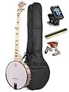 Deering Goodtime DECO Series Openback Banjo 1920's Art Deco Inlay with Instrument Alley Bag, Tuner, Mute, Picks Combo - Made in the USA