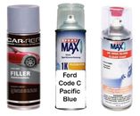Auto Touch Up Paint Can for Ford Code C Pacific Blue Plus 2k Clear Coat & Primer