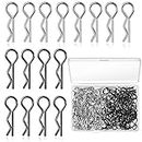 120 Pieces Universal RC Body Clips Car Clips Silver and Black Stainless Steel R Clips for All 1/10 1/12 Scale Redcat HPI Himoto HSP Exceed RC Car Parts Truck Buggy Shell Replacement