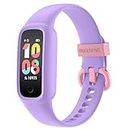 BIGGERFIVE Vigor 2 L Kids Fitness Tracker Watch for Girls Ages 5-15, IP68 Waterproof, Activity Tracker, Pedometer, Heart Rate Sleep Monitor, Calorie Step Counter Watch, Lilac