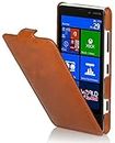 StilGut Exclusive UltraSlim Leather Case Compatible with Nokia Lumia 720 in Cognac