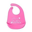 BUMTUM Baby Siliconebibs | Baby Bib for Feeding & Weaning Babies & Toddlers | Waterproof, Washable & Reusable|Non Messy Easy Cleaning, Adjustable Neckline with Buttons(Pink)