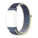 CellFAther Nylon Watch Band strap Compatible with Fitbit Charge 4/ Charge 3 & SE (Alaskan Blue)