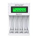 ENVIE® (ECR11MC) SprintX Ultra Fast Charger for Rechargeable Batteries AA & AAA Ni-mh, with LCD Display Indicator, Smart Charge Control System, Charge 2 or 4 Batteries at a Time