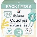 BIOLANE - Couches Taille 4 (7 - 18 kg) - Peaux Sensibles - Ultra-Absorbant, Pas de Fuite, 12h au Sec - Pack 1 mois 132 couches - Ecoresponsables - Fabriqué en France