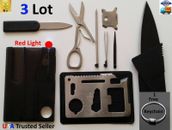 Credit Card Knives 11 in 1 Multi tools 3 Lot wallet thin pocket survival knife 