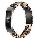 LAREDTREE Watch Band Compatible with Fitbit Alta/Fitbit Alta HR Replacement Wristband for Women Men,Thin Light Resin Strap Bracele Waterproof for fitbit Alta accessories (Cow Pattern/Black)