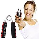 Boldfit Hand Grip Strengthener with Foam Handle, Hand Gripper for Men & Women for Gym Workout Hand Exercise Equipment to Use in Home for Forearm Exercise, Finger Exercise Power Gripper Red-Black