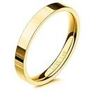 NOKMIT 3mm 14K Gold Filled Rings for Women Girls Dainty Gold Stacking Stackable Band Thin Gold Thumb Pinky Finger Ring Non Tarnish Comfort Fit Size 4 to 11(Gold,6)
